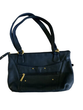 Stone Mountain Navy Leather Shoulder Bag